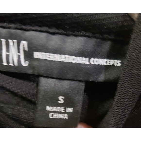 I.N.C. BLACK Sheer-Sleeve Keyhole Top SZ SMALL JJJ EXCELLENT CONDITION! - Picture 2 of 4